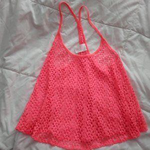 xhileration Crochet Coral Summer Top